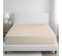 Grace 400 Thread Count Egyptian Cotton Double Fitted Sheet Extra Deep Pocket 35 cm (14 inches) Durable Elastic Bed Sheets Double Premium Natural Cotton Fitted Sheet