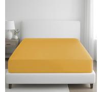 Grace 400 Thread Count Egyptian Cotton King Size Fitted Sheets Extra Deep Pocket 35 cm (14 inches) Durable Elastic Bed Sheets Kingsize Premium Natural Cotton Fitted Sheet