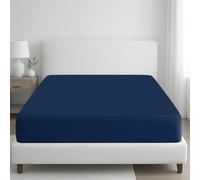 Grace 400 Thread Count Egyptian Cotton Single Fitted Sheet Extra Deep Pocket 35 cm (14 inches) Durable Elastic Single Bed Sheets Premium Natural Cotton Fitted Sheet