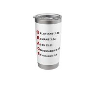 Grace Acrostic - 5 Christian Faith Bible Verse Scriptures Stainless Steel Insulated Tumbler