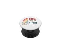 Grace After The Storm Boho Rainbow Positive Christian Prayer PopSockets Adhesive PopGrip