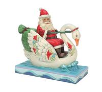 Grace and Goodwill"" Santa riding Swan Figurine - Heartwood Cr y Jim Shore