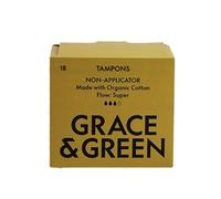 Grace and Green Organic Cotton Non Applicator Tampons Super (Pack 18)