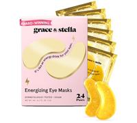 grace and stella Under Eye Gel Patches - Reduce Dark Circles, Puffy Eyes, Undereye Bags, Wrinkles - Under Eye Masks, Vegan Cruelty-Free Self Care Gifts for Women (24 Pairs, Gold