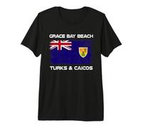 Grace Bay Beach Turks and Caicos Flag Distressed Premium T-Shirt