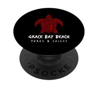 Grace Bay Beach Turks and Caicos Tribal Sea Turtle Island PopSockets Adhesive PopGrip