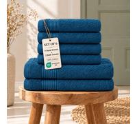 Grace Bedding Premium 500 GSM Cotton Bath & Hand Towels Set of 6 in Teal Grace Bedding Teal