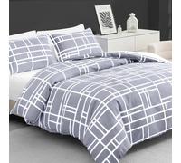 Grace Brick Double Brushed Microfiber Duvet Cover Set with Zipper Closure in Light Grey | Size: King grace Light Grey King