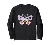 Grace Butterfly - Personalized Cute Name Word Art Long Sleeve T-Shirt