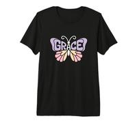 Grace Butterfly - Personalized Cute Name Word Art Premium T-Shirt