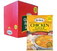 Grace Chicken Flavour Noodle Soup Mix 12 x 60g - Caribbean Style Instant Soup Sachets with Noodles and Seasoning - No Added MSG - Quick and Easy Meal Solution