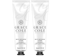 Grace Cole White Nectarine & Pear Moisturising Hand and Nail Cream 30ml - Essential Oils - Vegan and Cruelty Free, No SLS or Parabens - Made In England (Pack of 2)