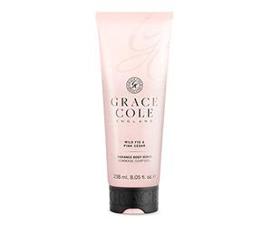 Grace Cole Wild Fig & Pink Cedar Exfoliating Body Scrub 238ml Refreshing Hydrating - Essential Oils - Vegan and Cruelty Free, No SLS or Parabens - Made In England