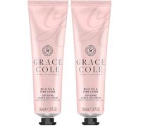 Grace Cole Wild Fig & Pink Cedar Fragrance - Moisturising Hand and Nail Cream 30ml - Essential Oils - Vegan and Cruelty Free, No SLS or Parabens - Made In England (Pack of 2)