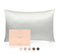 Grace & Company Silky Satin Pillowcase for Hair & Skin, Oeko-Tex Certified Satin Silk Pillowcase with Zipper - Ultra Smooth White Pillowcases Standard Size 20”x26” - Snow