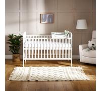 Grace Cot Bed, Cot Top Changer + Fibre Mattress - White