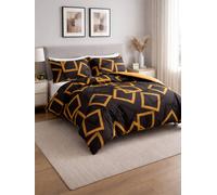 Grace Double Brushed Duvet Cover King Size Supersoft with Zipper Closure in Gold | Size: Single grace Gold Single