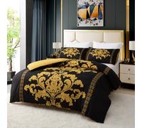 Grace Double Brushed Duvet Cover King Size Supersoft with Zipper Closure in Gold | Size: Super King grace Gold Super King