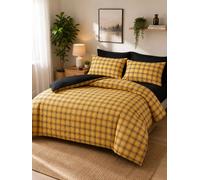 Grace Double Brushed Duvet Cover Set Supersoft with Zipper Closure in Gold | Size: Single grace Gold Single