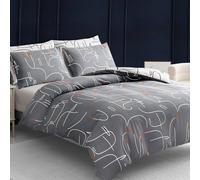 Grace Double Brushed Duvet Cover Single Supersoft with Zipper Closure in Grey grace Grey Double