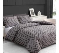 Grace Double Brushed Microfber Duvet Cover Set Ultrasoft Bedding Sets in Grey grace Grey Double