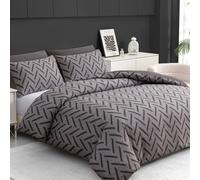 Grace Double Brushed Microfber Duvet Cover Set Ultrasoft Bedding Sets in Grey | Size: Single grace Grey Single