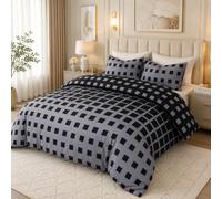 Grace Double Duvet Set - Premium Microfiber Double Duvet Cover (200 x 200 cm) 3 PCs - Ultrasoft Hypoallergenic Reversible Quilt Cover Bedding Set With Zipper Closure