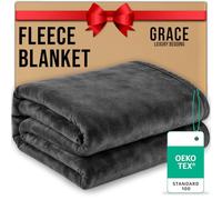 Grace Double Fleece Blanket Sofa Throw - Premium Brushed Microfiber Flannel Fleece Blanket - 290 GSM Fluffy Warm & Lightweight Solid Blanket for Bed and Couch