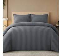 Grace Embossed Satin Stripe Duvet Cover Sets in Grey | Size: Super King grace Grey Super King