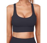Grace Form Strappy Sports Bra for Women Padded Push Up Sport Bra Athletic Running Workout Bra Yoga Bra, 01-black, M