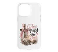 Grace Found Me Here Christian Cross Design Case for iPhone 15 Pro Max