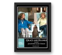 Grace & Frankie/Jane Fonda and Lily Tomlin Signed Autograph Print Poster Black Framed Mounted Wall Art (10x12) Actor Artwork for Home & Office Decor Gift