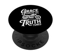 Grace Fueled Mercy Driven Truth Tuned Christian Biker PopSockets Adhesive PopGrip