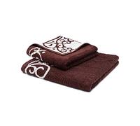 grace grand spa Akanthus Bath Towel 70 x 140 cm Brown Border 100% Cotton