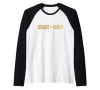 Grace Greater Than Guilt Christian Faith Inspirational Tee Raglan Baseball Tee