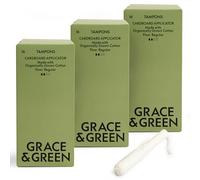 Grace & Green 48 Sustainable Applicator Tampons - Regular Size | Cardboard Biodegradable Applicator | Eco-Friendly Period Protection | Biodegradable Packaging | B-Corp Certified | Safe & Sustainable