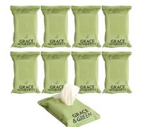 Grace & Green Bamboo Biodegradable Wet Wipes - 200 | 99% Purified Water | Suitable for Sensitive & Baby Skin | 8 x 25 Pack | Dermatologically Tested | Fresh & Eco-Friendly | Fragrance Free & Non-Toxic