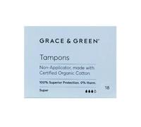 Grace&green Non-Applicator Tampons Super (18 Tampons) In Beige Beige One Size