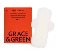 Grace & Green Organic Bamboo Daytime Pads, Medium Flow, 10 Pack
