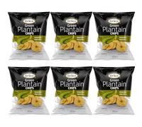 Grace Green Plantain Chips 85g Pack of 6 Vegan Salted Bites High in Fibre Gluten Free Banana Crisps Snack with Welari Thank You Card | (6pack) (510g)