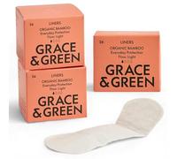 Grace & Green - Sustainable Bamboo Underwear Liners - 72 Pack | Ultra Thin & Super Soft | Ideal for Light Flow or Spotting | Everyday Discharge & Period Protection | B-Corp Certified
