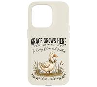 Grace Grows Here Cute Duck Floral Cottagecore Farmhouse Case for iPhone 15 Pro