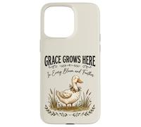 Grace Grows Here Cute Duck Floral Cottagecore Farmhouse Case for iPhone 15 Pro Max