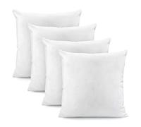Grace Home Pack of 4 Cushion Inserts Fillers 18x18 inch / 45x45 cm - Virgin Hollowfibre Filled Square Bounce-Back Decorative Cushion Pads (18" x 18" / 45cm x 45cm)