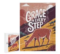 Grace in Every Step Illustration, 500 PCS Displayable Picture Puzzle, Mindful Gift for Adults - for A Rewarding Weekend Challenge