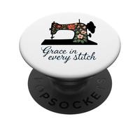 Grace in every stitch Floral Sewing Tailor PopSockets Adhesive PopGrip