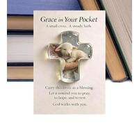 Grace in Your Pocket Acrylic Cross | 2D Acrylic Christian Crucifix Keepsake | Pocket Comfort Crucifix,for Women Men Home Travel Family Friends Coworkers Church Spiritual Seekers Meditation Colleagues