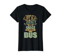 Grace is Driving The Bus Saying Name Grace Personalized Value Graphic T-Shirt, Women, Black, M