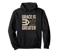 Grace Is Greater Christian Crown Cross Pullover Hoodie