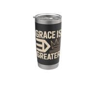 Grace is Greater Christian Crown Cross Stainless Steel Insulated Tumbler